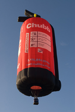 Special Shapes Balloons - Chubb fire extinguisher hot air balloon