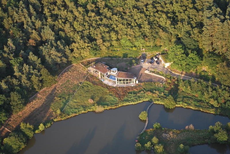 A recently built eco house near Frensham spied by our passengers on the flight.