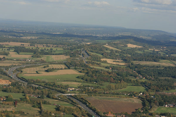 Hogsback and A3 looking towards Guildford