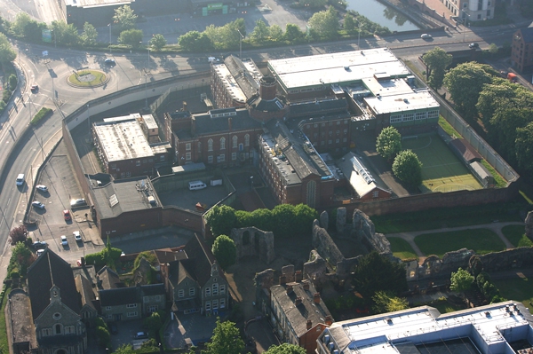 Aerial shot of Reading prison, from our hot air balloon rides