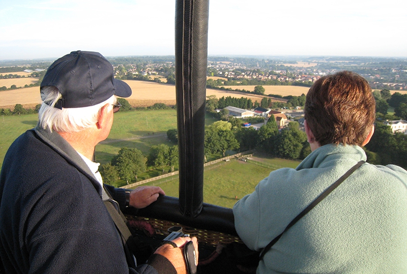 Appreciating an aerial view of the Sussex landscape on a hot air balloon flight with Adventure Balloons