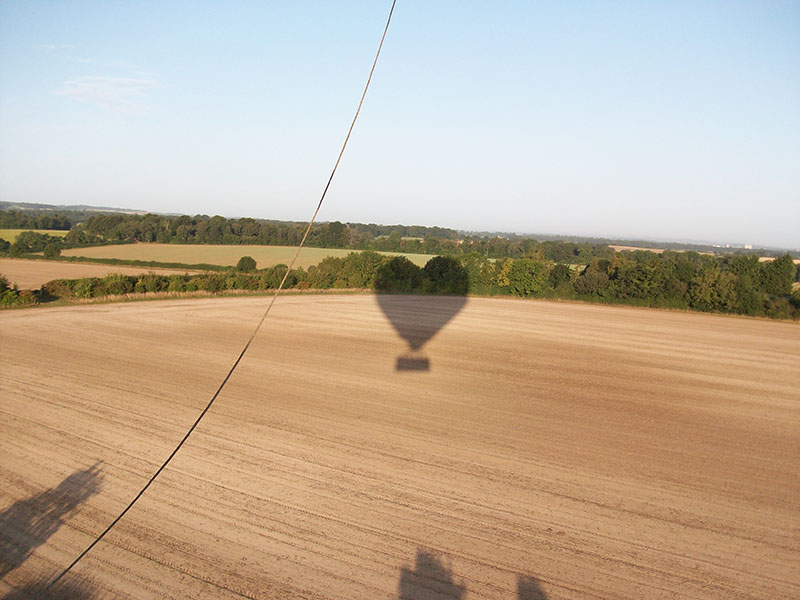Shadow of the heart shaped balloon