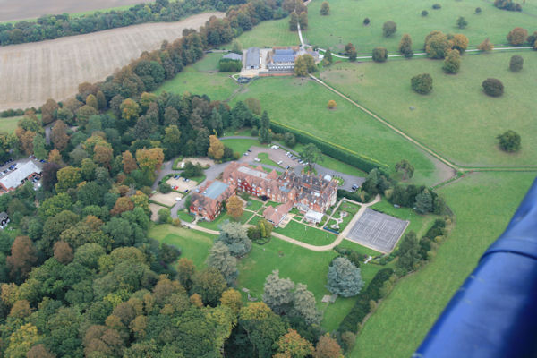 Ballooning from Pendley Manor Hotel.