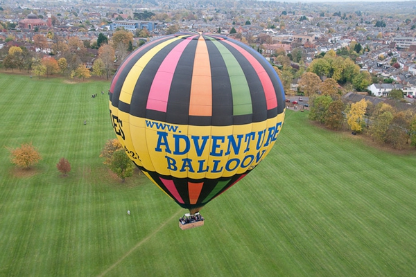 Taking off by balloon from Oxford