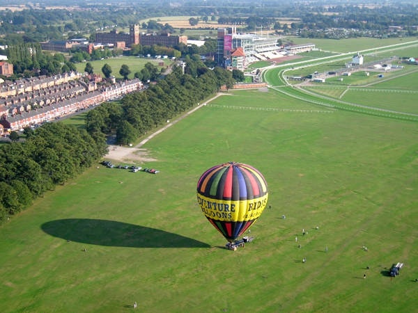 Hot Air Balloon flight ready for take off from York Racecourse