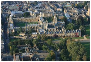 Christ Church, Oxford view from balloon