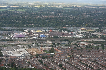 Another aerial view of Reading's famous music festival, this one from 2010