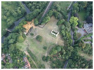 Aerial view of the ruins of St Catherine's Abbey Guildford