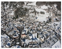 Aerial view of French Alpine ski resort Samoens