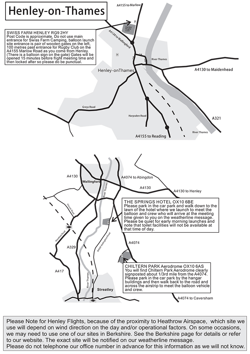 Henley Balloon Ride Locations