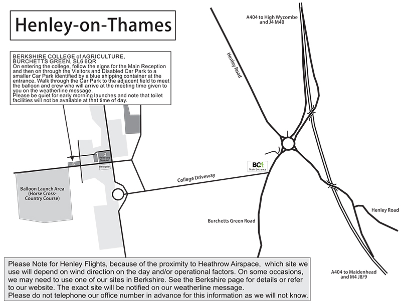 Henley Balloon Ride Locations