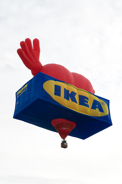 Shopping with the Ikea hot air balloon
