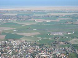 Coming in to land at Calais airport to finish our hot air balloon ride