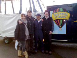 TV actors Sarah Parish and husband Jim Murray, Adventure Balloons pilot Kim Hull and Southampton Hospital surgeon Keith Louden