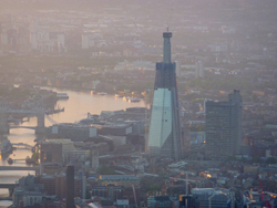 Aerial view of the Shard by the River Thames London