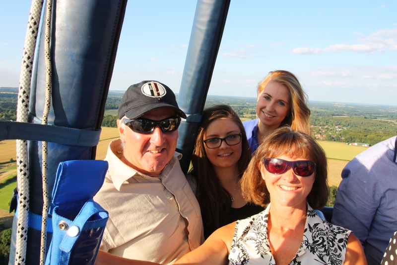 Celebrating a big "0" birthday on a hot air balloon ride over Buckinghamshire