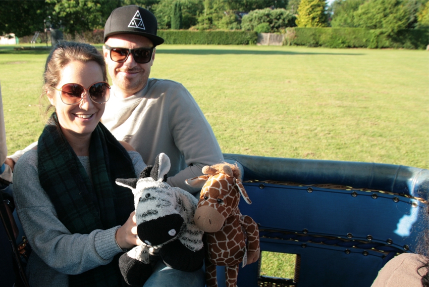 Stowaways Zachary and Gerald from Hawley after their aerial experience by hot air balloon.