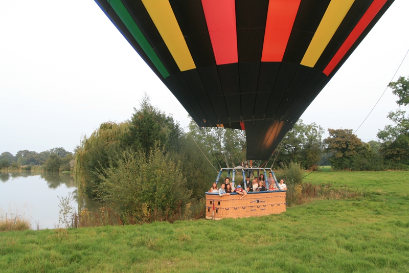 Just how close can you land a hot air balloon to a lake and not slowly sink in?