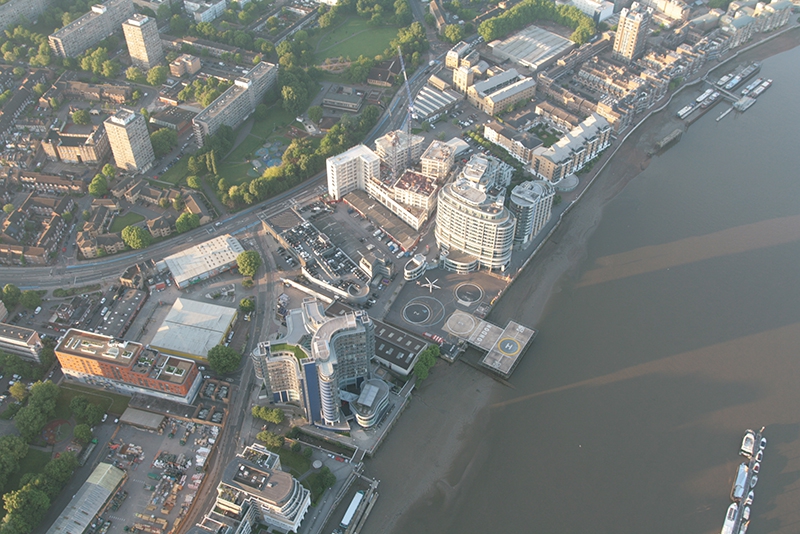 Stunning views of Battersea heliport&nbsp;from Hot Air Balloon