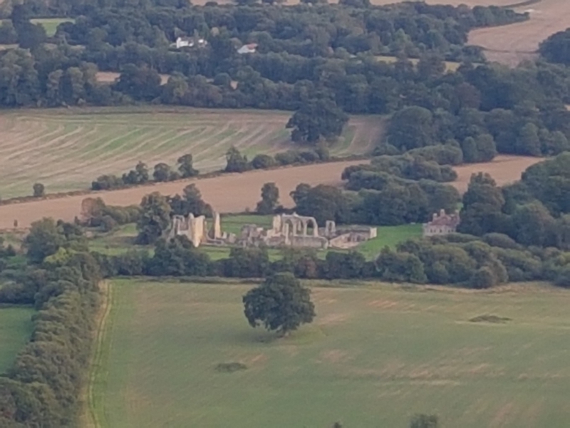 Bayham Abbey sites on the Kent Sussex border. The impressive ruins, built from golden local sandstone, include the 13th to 15th-century church, the chapter house, and a picturesque 14th-century gatehouse. Do check&nbsp;English Heritage&nbsp;(link to&nbsp;https://www.english-heritage.org.uk/visit/places/bayham-old-abbey/&nbsp;) before planning a visit to check it is open. The only way to see it might be by hot air balloon over Kent.