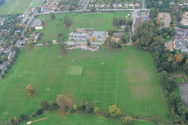 View of our ballooning launch site at Anstey Park Alton.