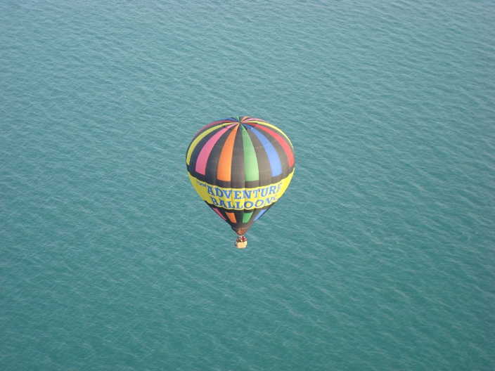 Hot Air Balloon over water