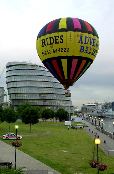 A recent balloon flight take off next to City Hall - The Office of the Mayor of London - Boris Johnston