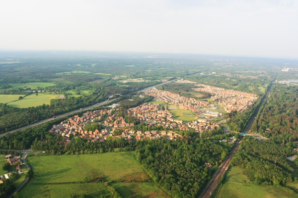 Flying over Elvetham Heath.