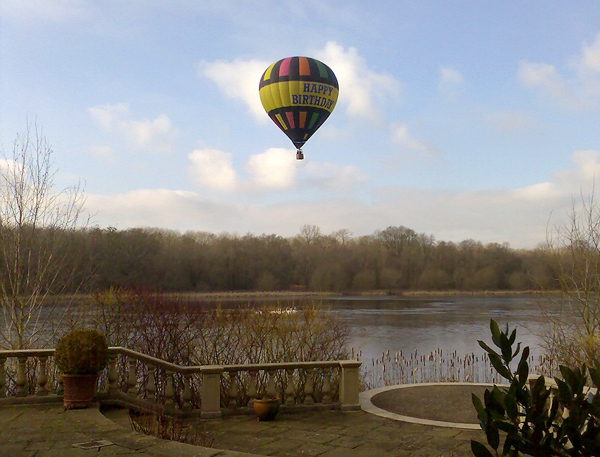 Watch out swans, here comes our hot air balloon