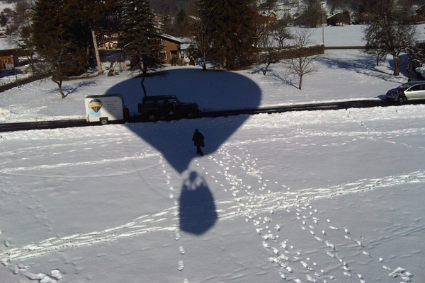 Balloon shadow on snow