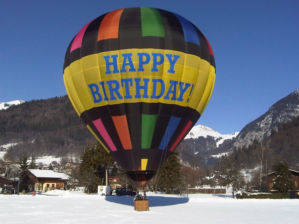 A perfect landing 50 metre from our friends house in our hot air balloon