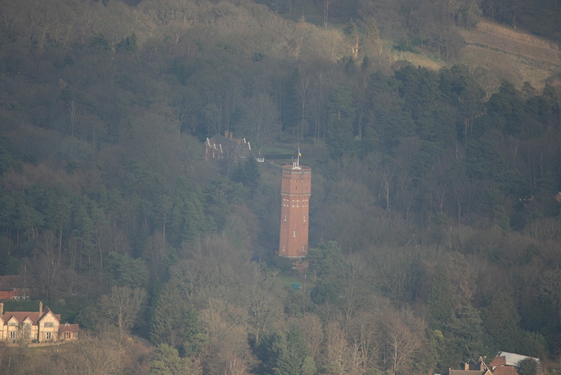 The water tower is a house designed and lived in by a local architect &ndash; a great view on a Surrey Balloon ride.