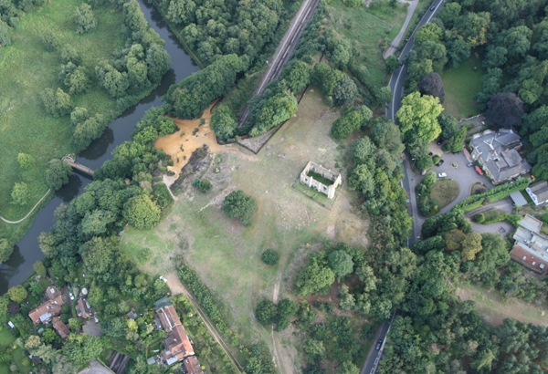 Aerial view of the ruins of St Catherine's Abbey Guildford