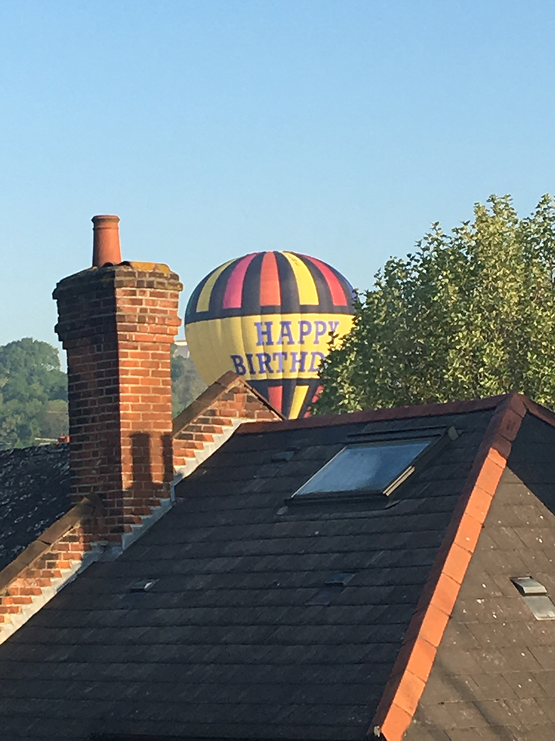 Monika's Happy Birthday balloon fly past