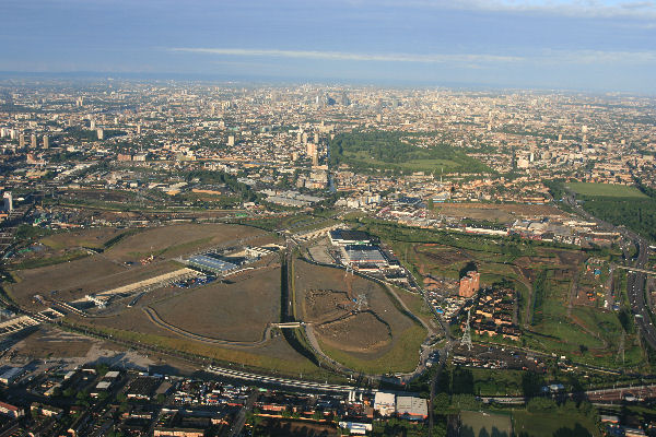 Balloon over 2012 Olympic site in London