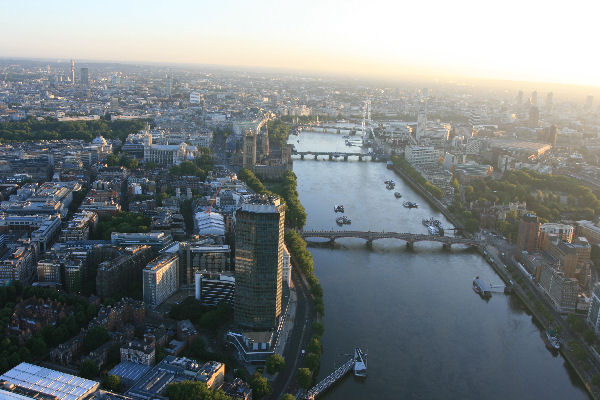 Looking down the Thames