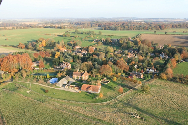 Weston Corbett and Weston Patrick, two Hampshire villages divided only by the road that runs down the middle of them.