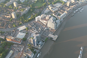 Stunning views of Battersea heliport