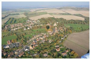  Hot Air Balloon Shadow over Pitstone Near Leighton Buzzard.