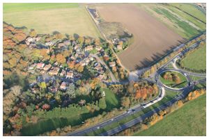 Ballooning over the Bikers pub the Lord Derby in North Warnborough. Hundreds of motorcycles meet there once a month. They also serve good food too during the rest of the month!