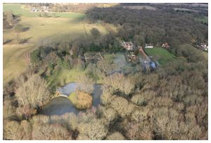 Balloon flight over The National Trust West Green House near Hartley Wintney.